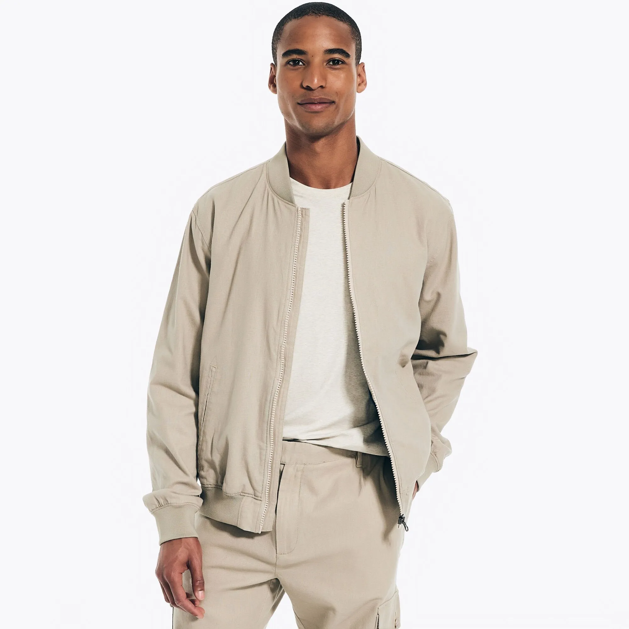 Nautica Men's Varsity Jacket Sail White Nautica