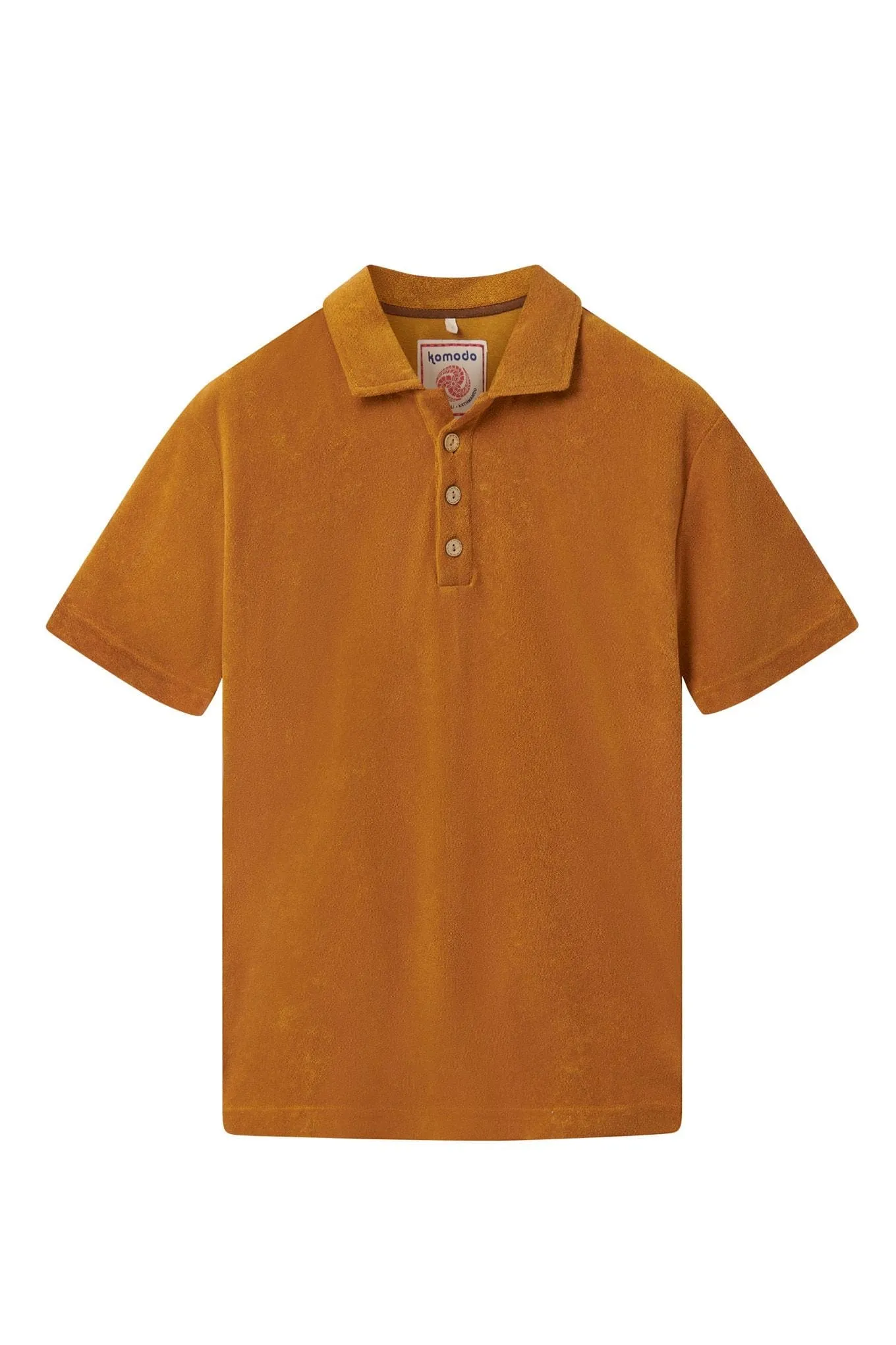 Ollie Men's Organic Cotton Terry Polo | Golden Brown