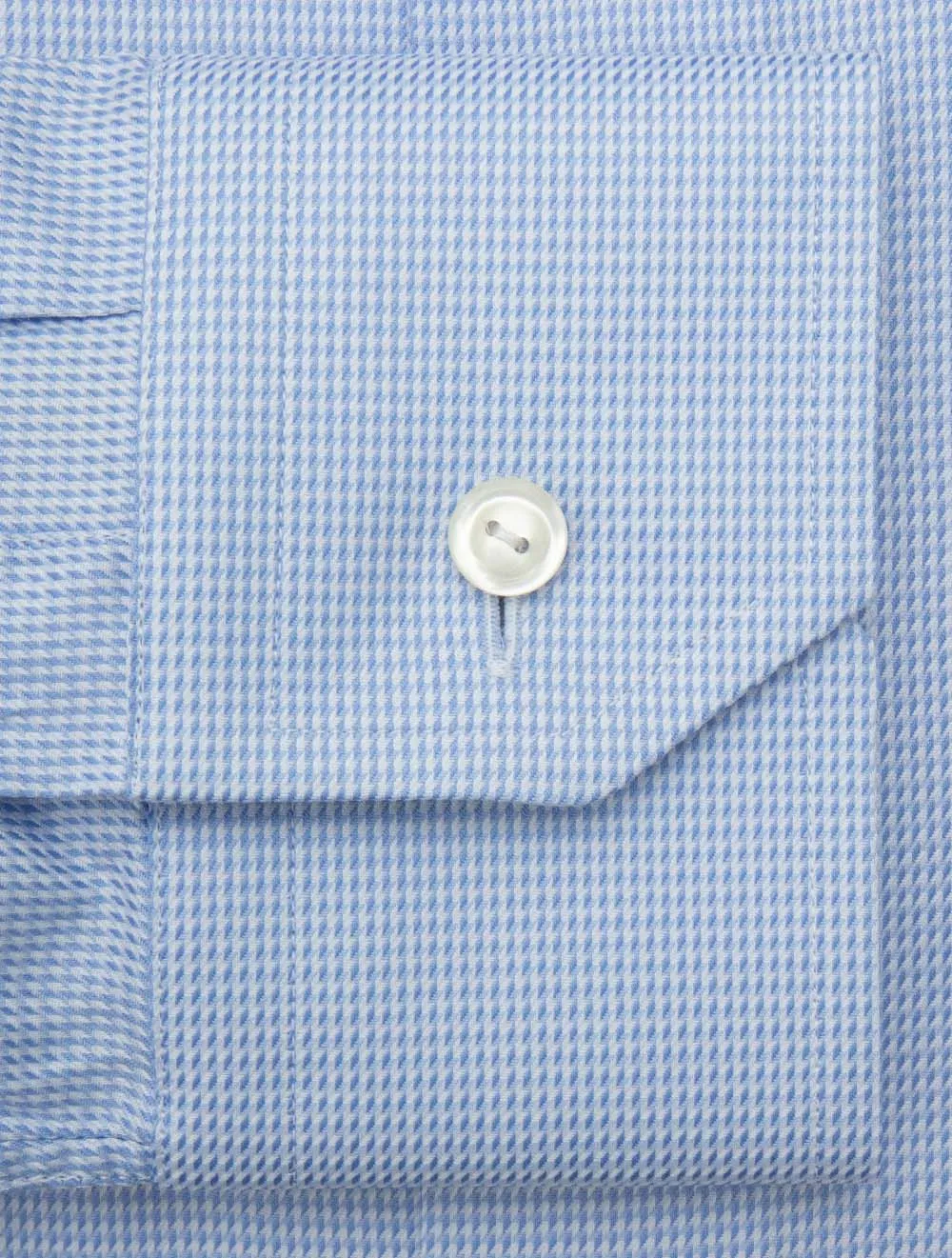 Patterned Textured Twill Slim Fit Shirt Blue