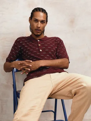 Perry Men's Cotton Tencel Knit Polo | Berry