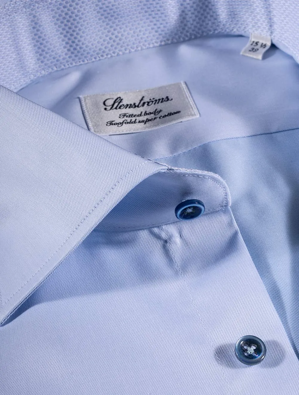 Plain Shirt With Inlay Blue