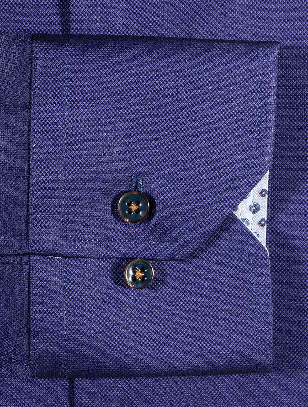 Plain With Inlay Casual Shirt Navy