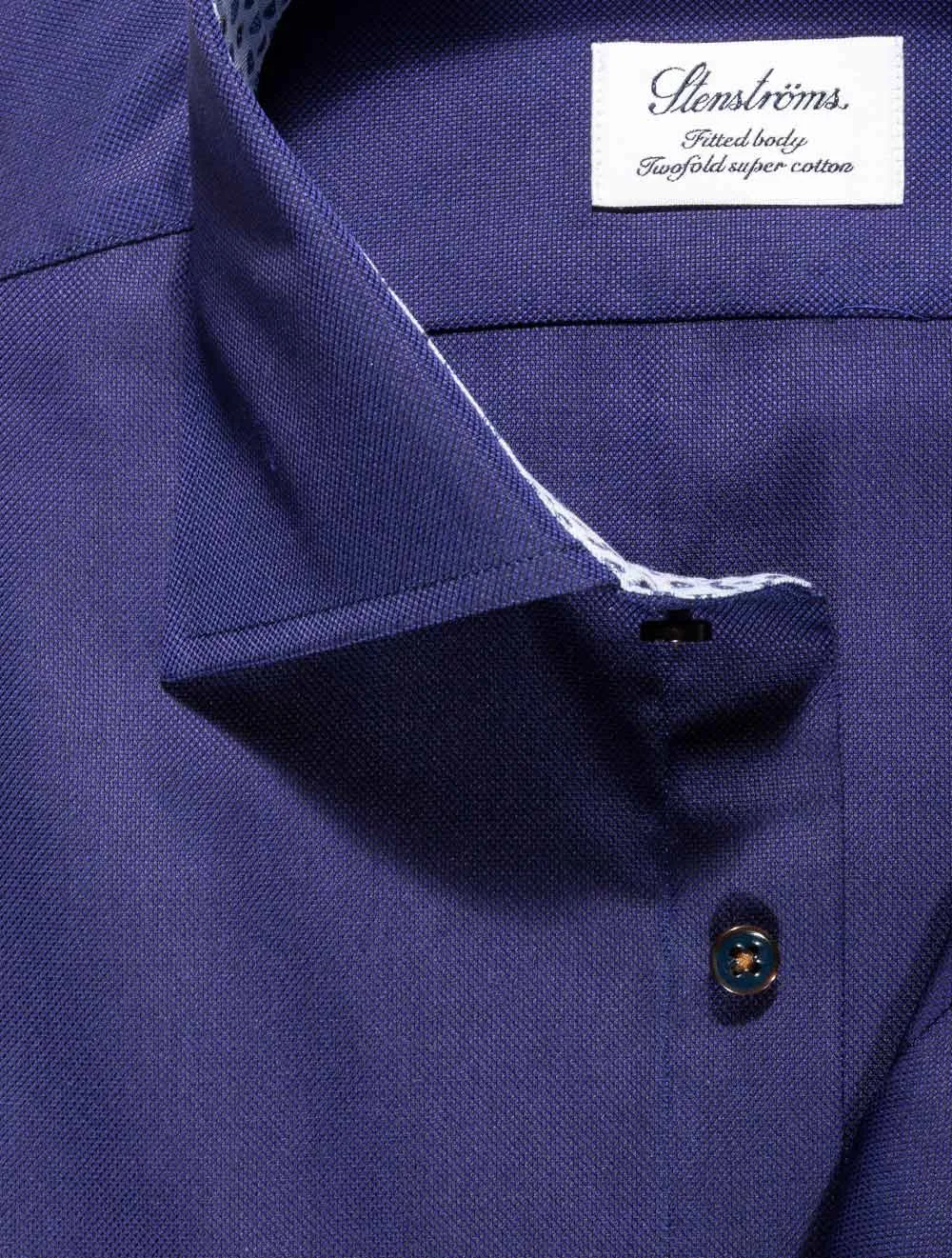 Plain With Inlay Casual Shirt Navy