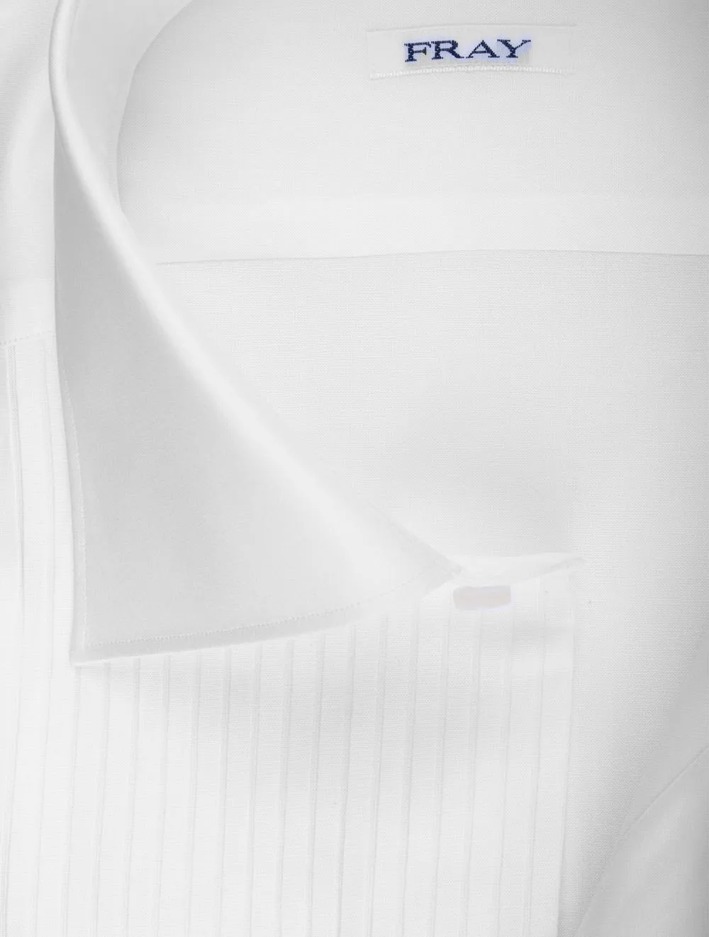 Pleated Cotton Dress Shirt White