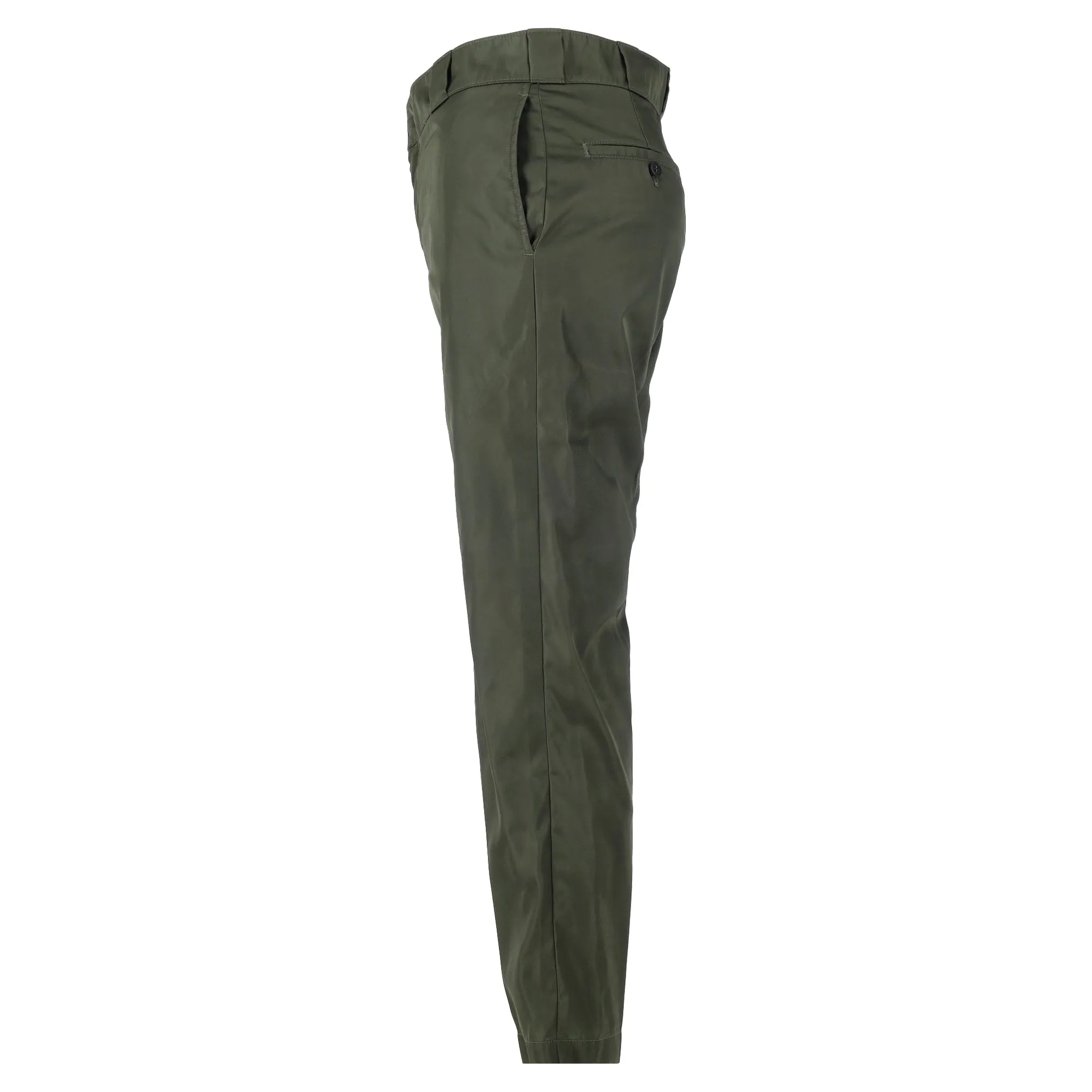 Prada Triangle Logo Trousers in Green Nylon