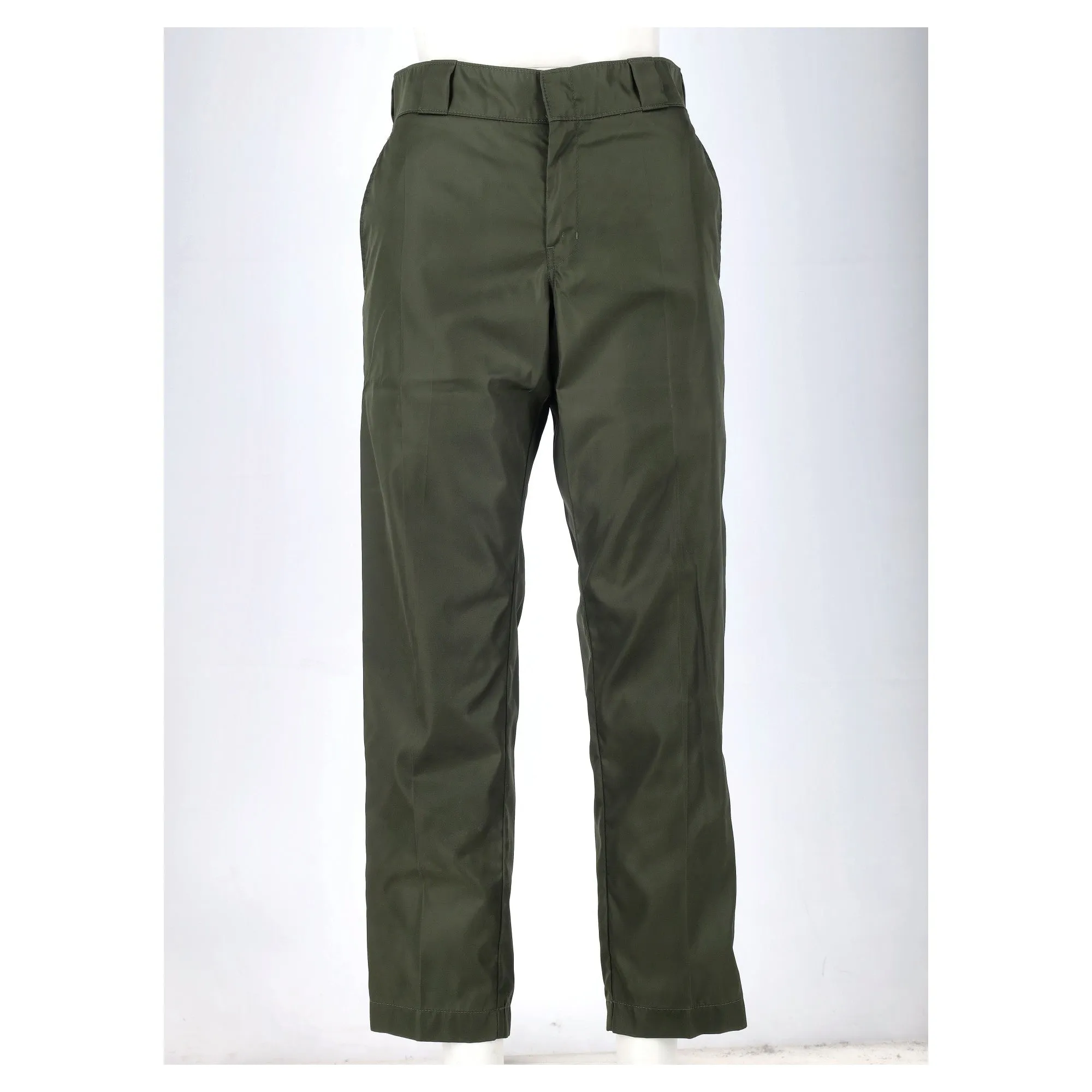 Prada Triangle Logo Trousers in Green Nylon