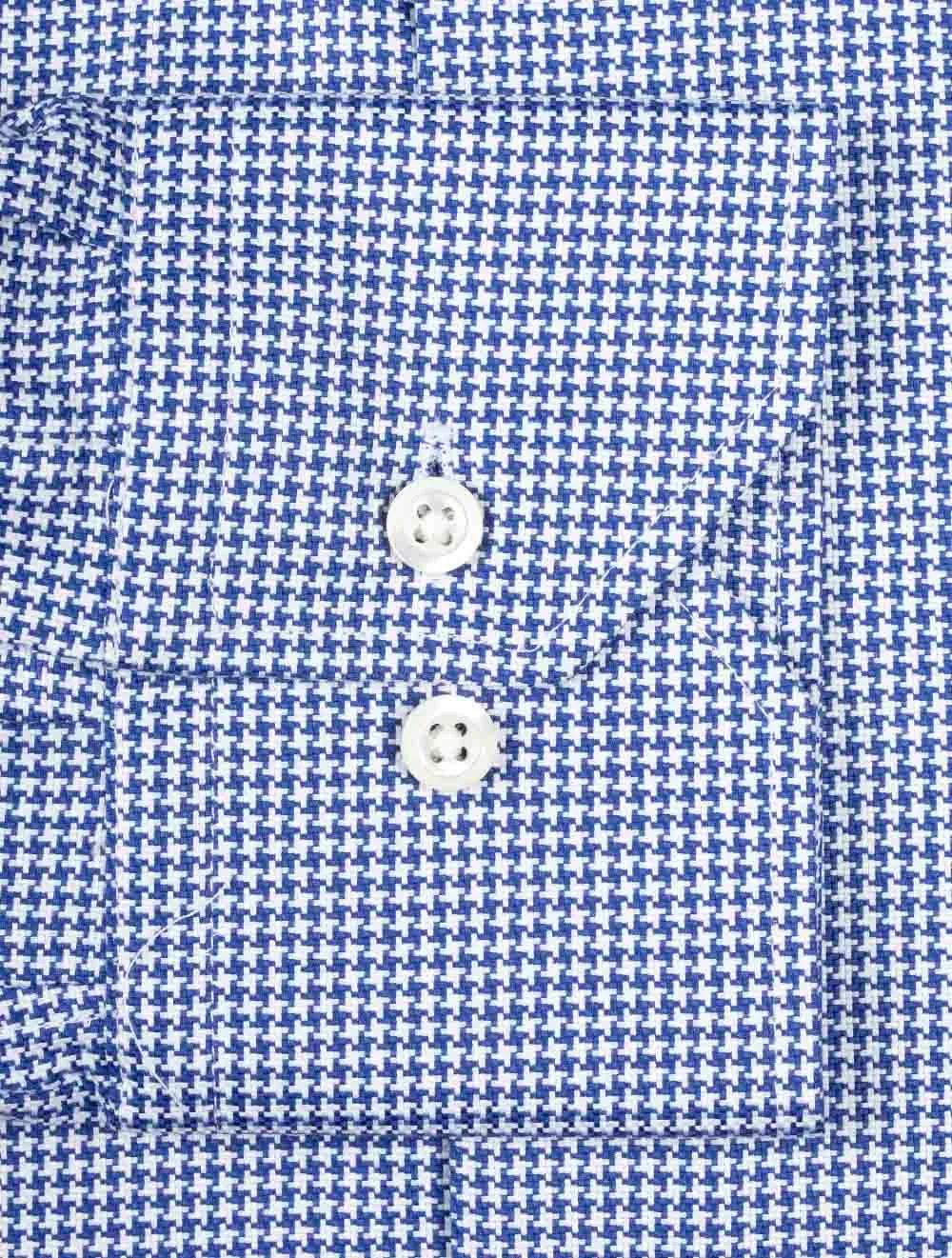 Puppytooth Fitted Shirt Navy