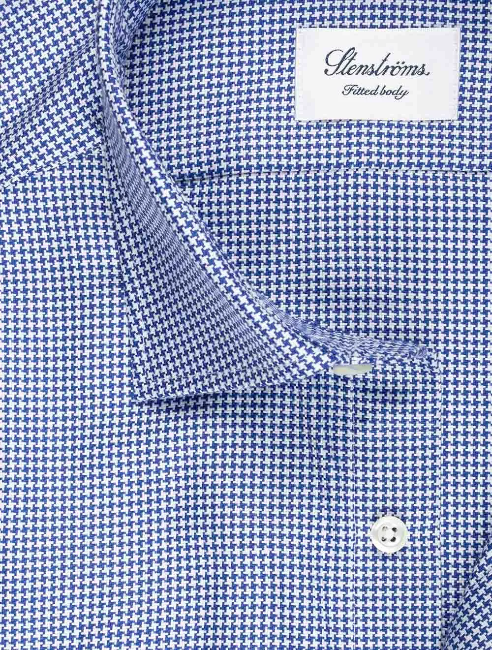 Puppytooth Fitted Shirt Navy