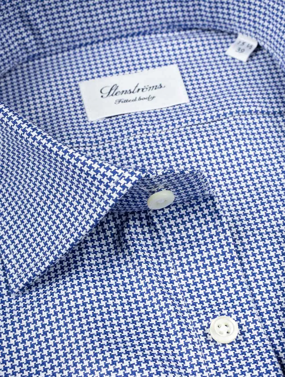Puppytooth Fitted Shirt Navy