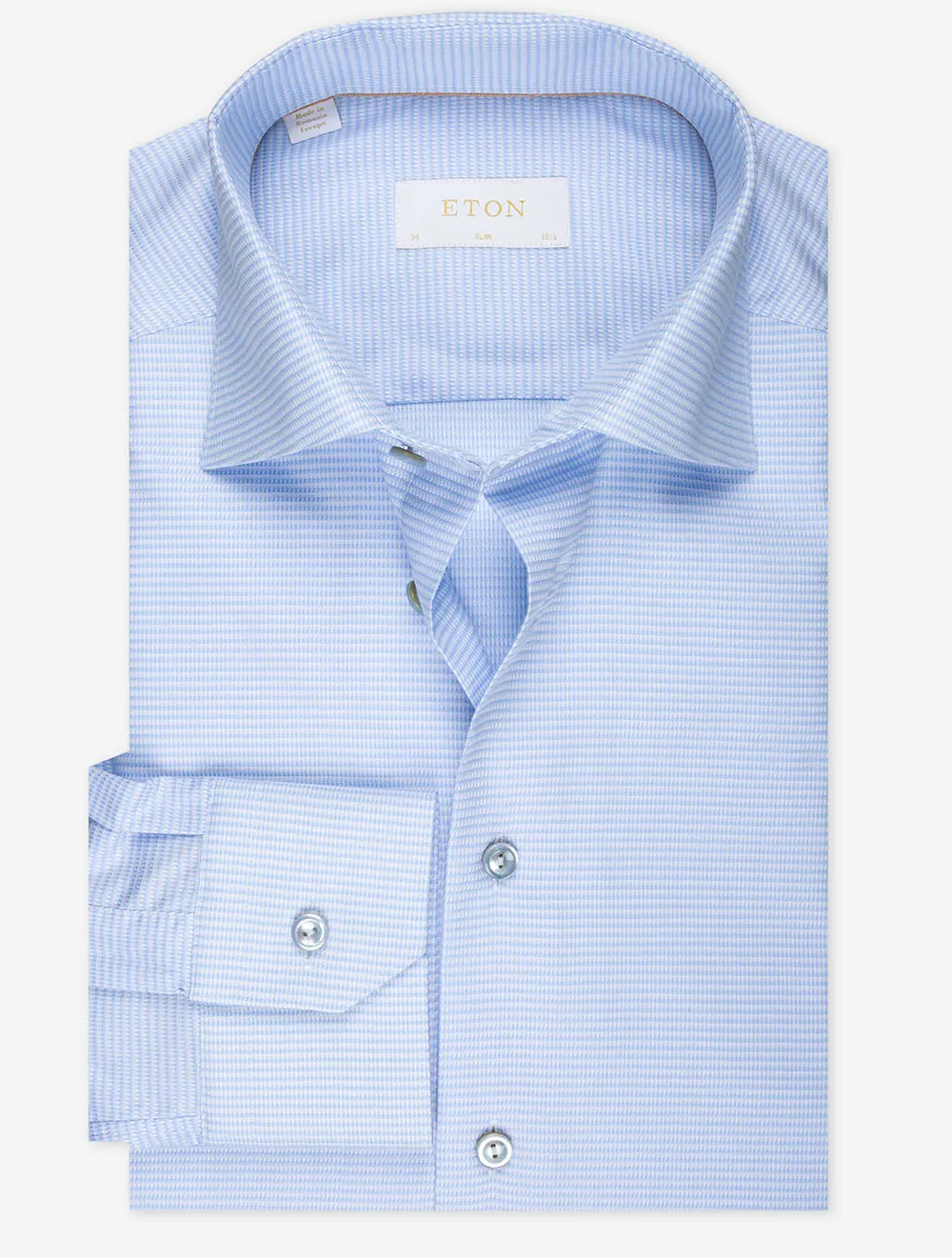 Puppytooth Slim Fit Shirt Blue