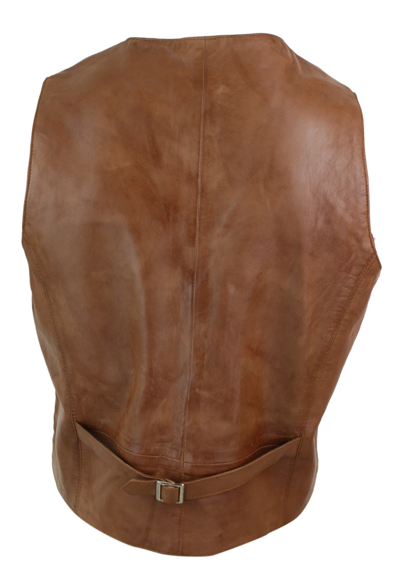 Real Leather Gilet Vintage Waistcoat