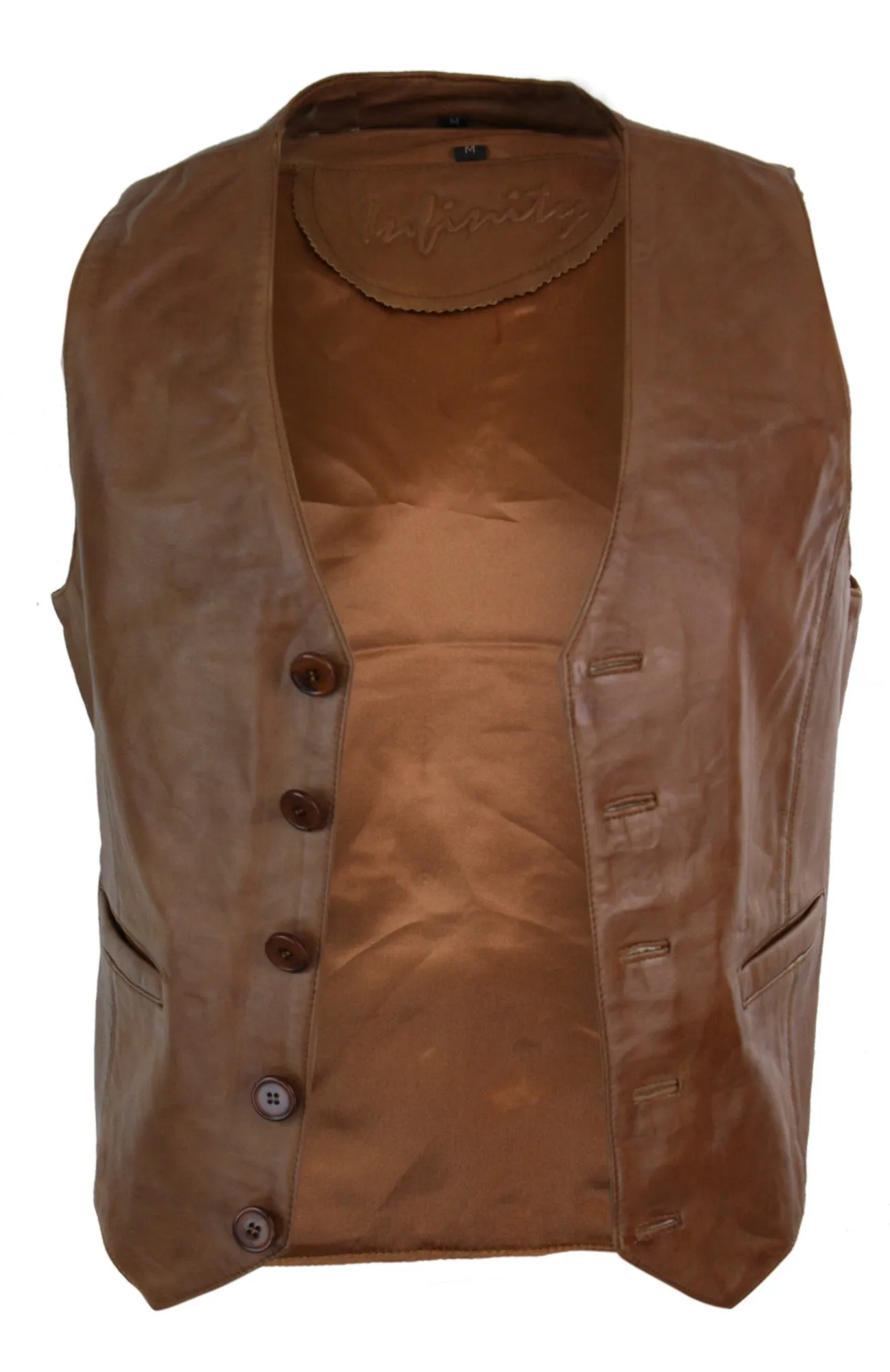 Real Leather Gilet Vintage Waistcoat