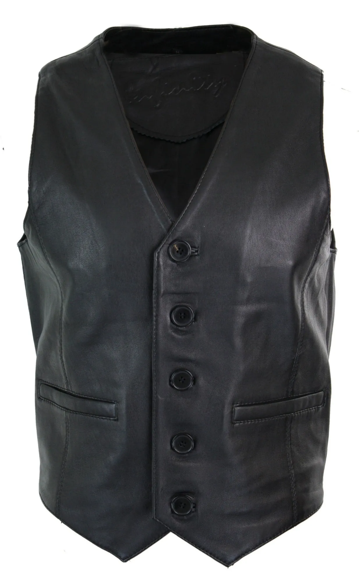 Real Leather Gilet Vintage Waistcoat