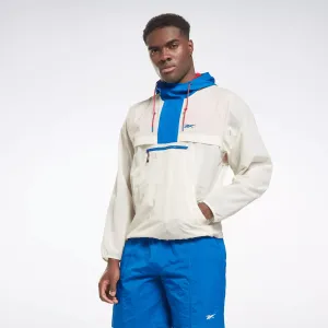 Reebok Men's Lightweight Woven Anorak Jacket White Reebok