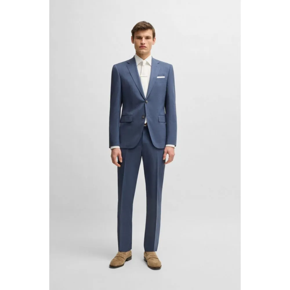 Regular-fit suit in patterned stretch cloth