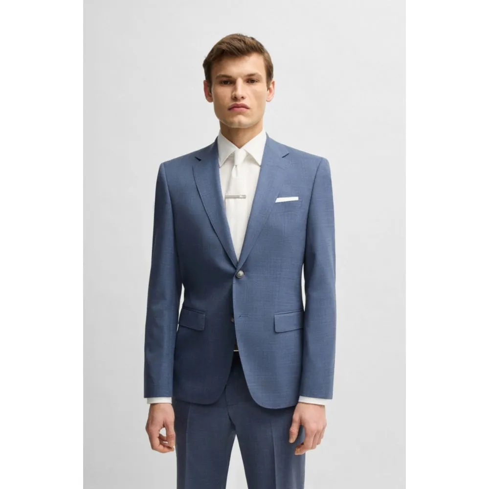 Regular-fit suit in patterned stretch cloth