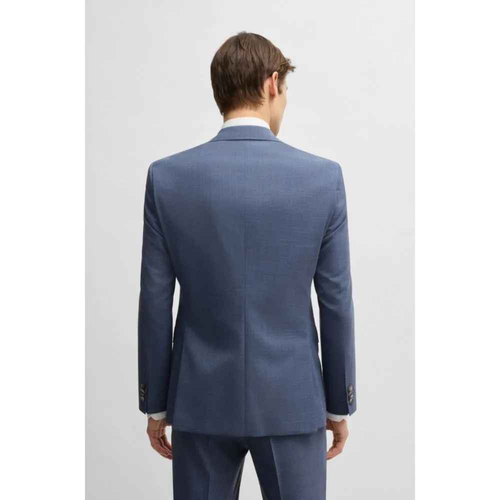Regular-fit suit in patterned stretch cloth