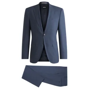 Regular-fit suit in patterned stretch cloth