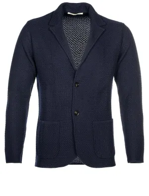 Ribbed Basket Weave Swacket Navy