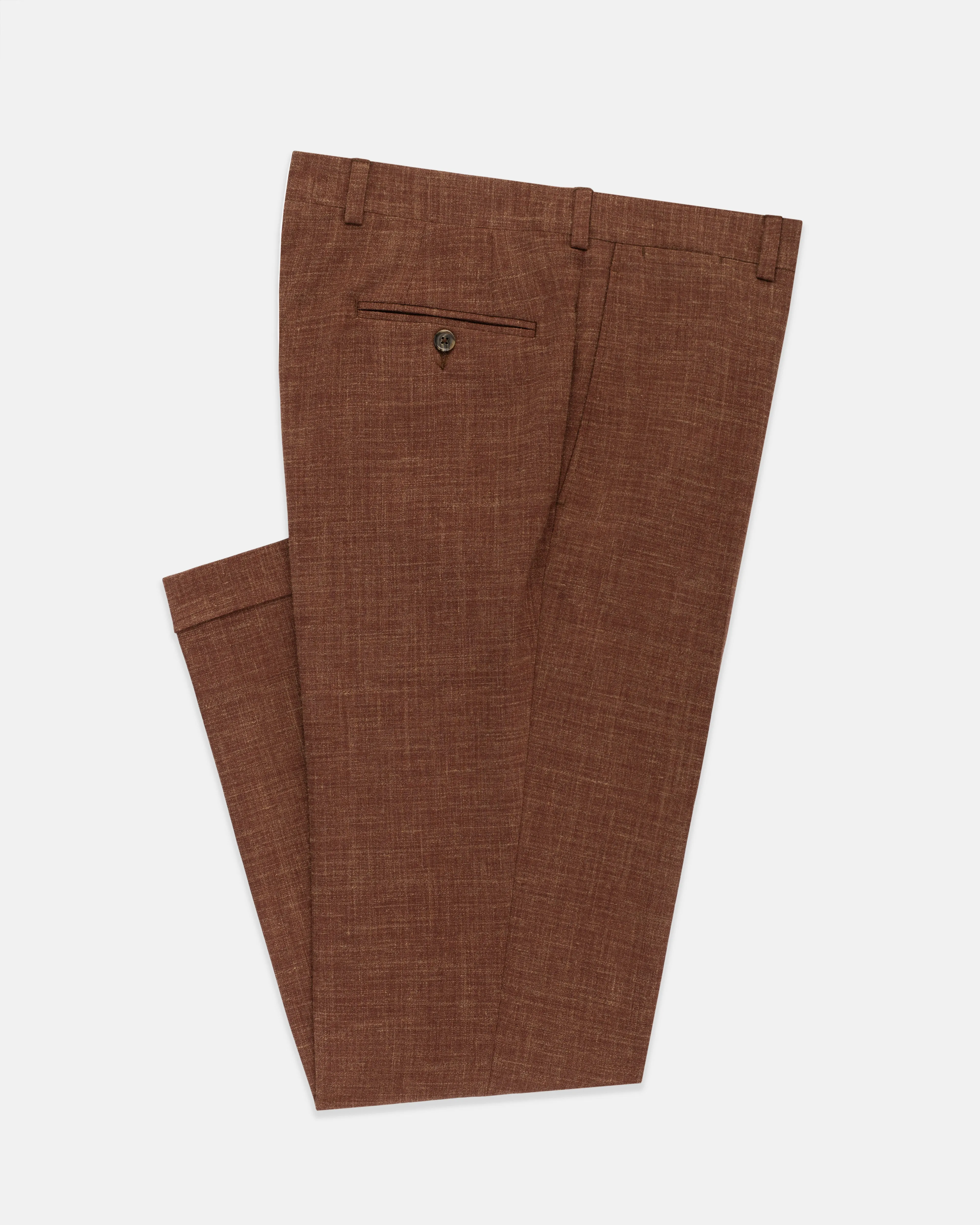 RUST CRASH LINEN TROUSERS - CLASSIC FIT