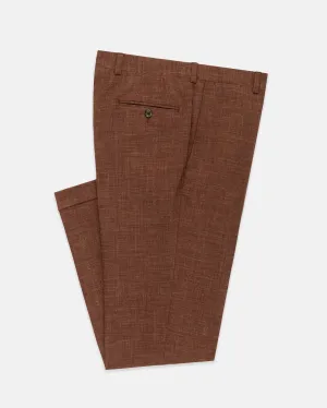 RUST CRASH LINEN TROUSERS - CLASSIC FIT