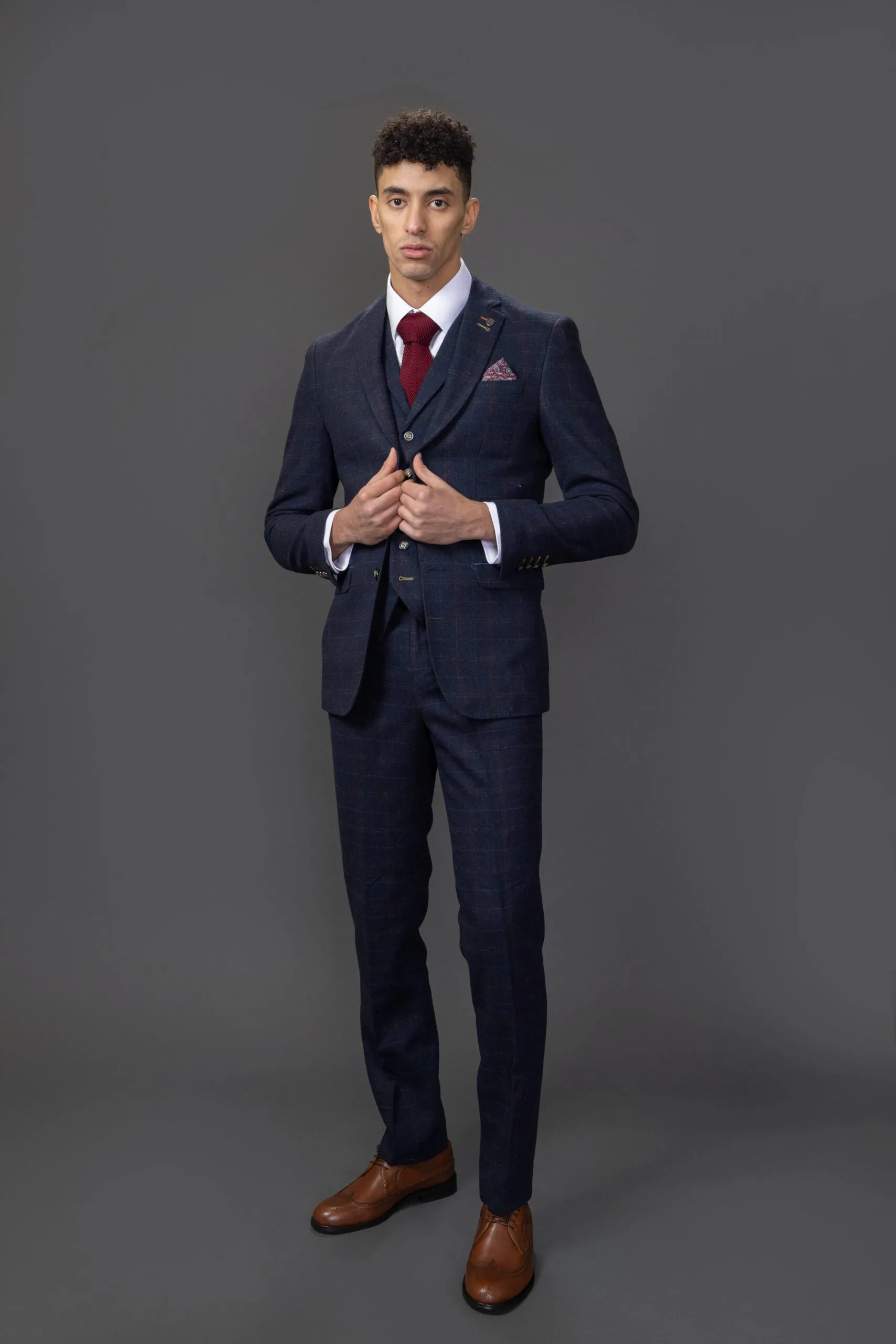 Ryan 3 Piece Tweed Slim Fit Suit