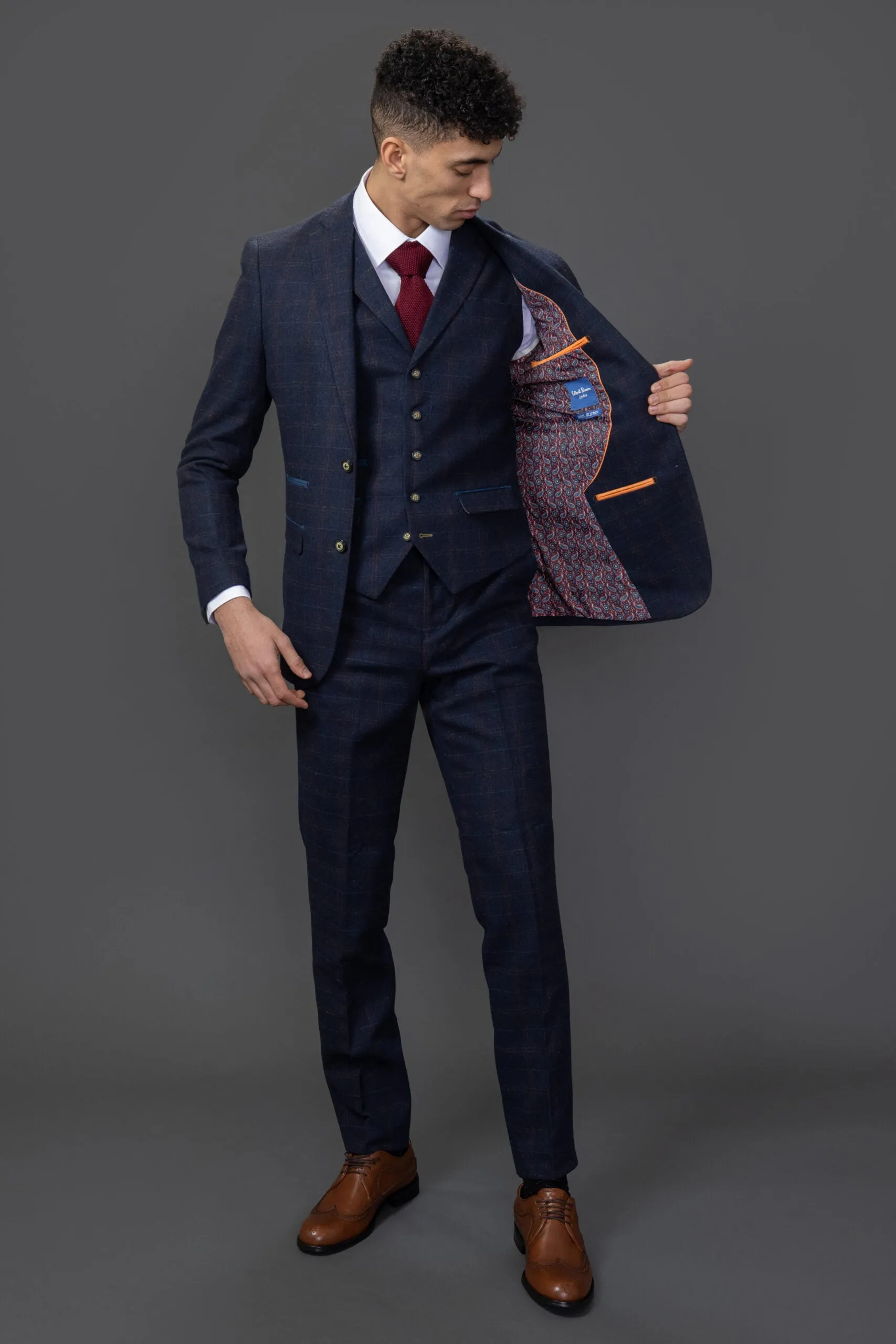 Ryan 3 Piece Tweed Slim Fit Suit