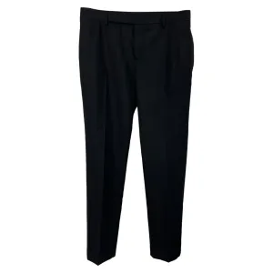 Saint Laurent Straight-Leg Trousers in Black Wool