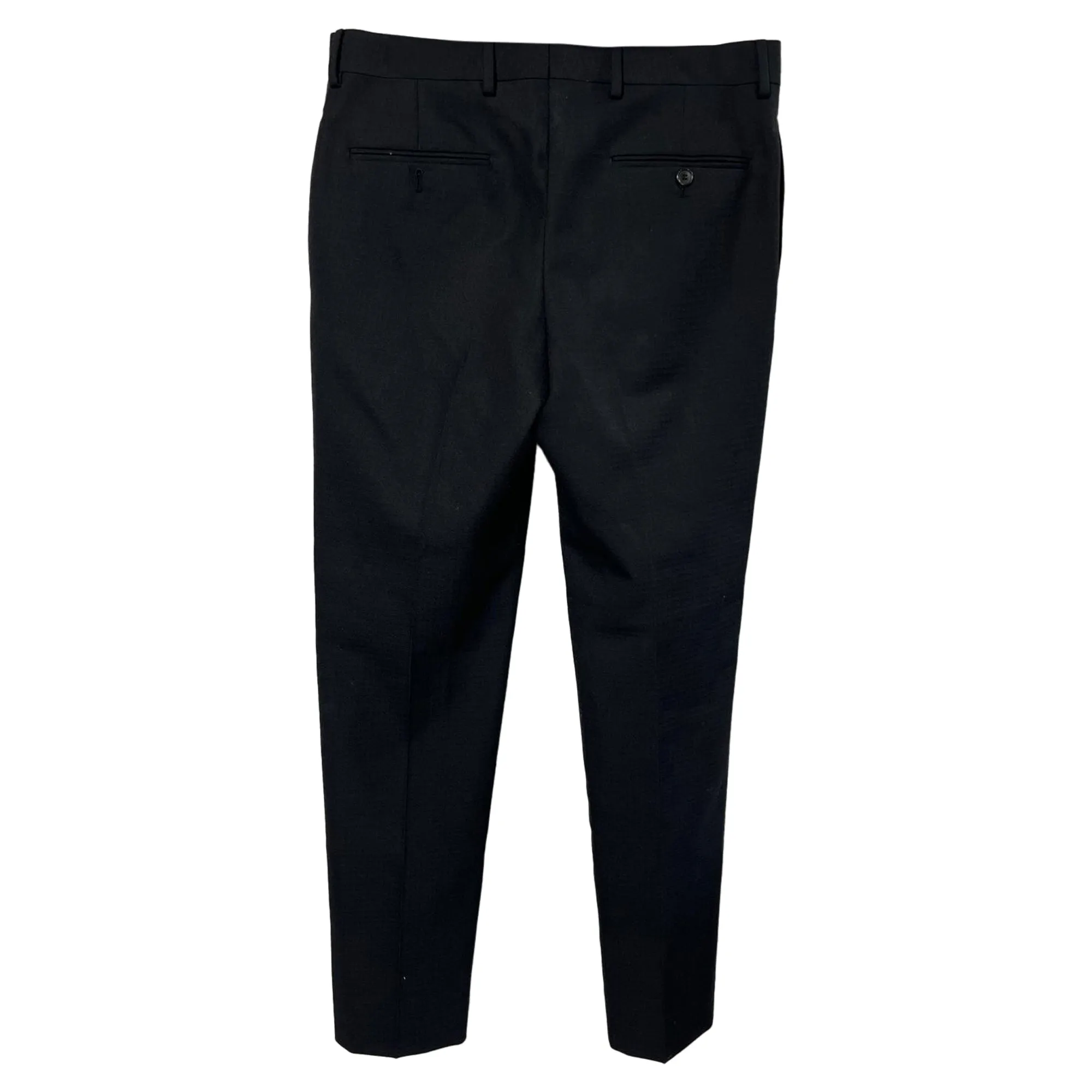 Saint Laurent Straight-Leg Trousers in Black Wool