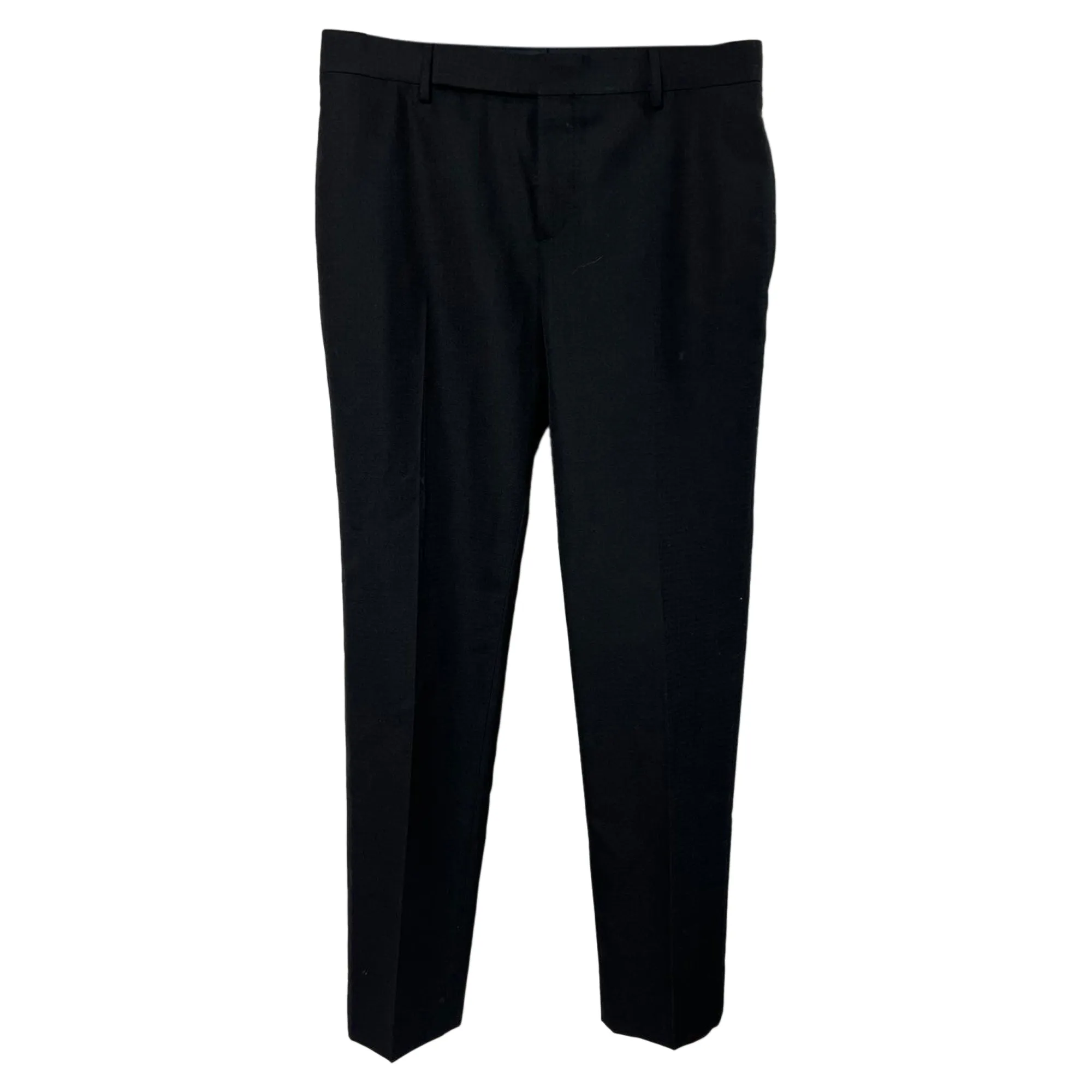 Saint Laurent Straight-Leg Trousers in Black Wool