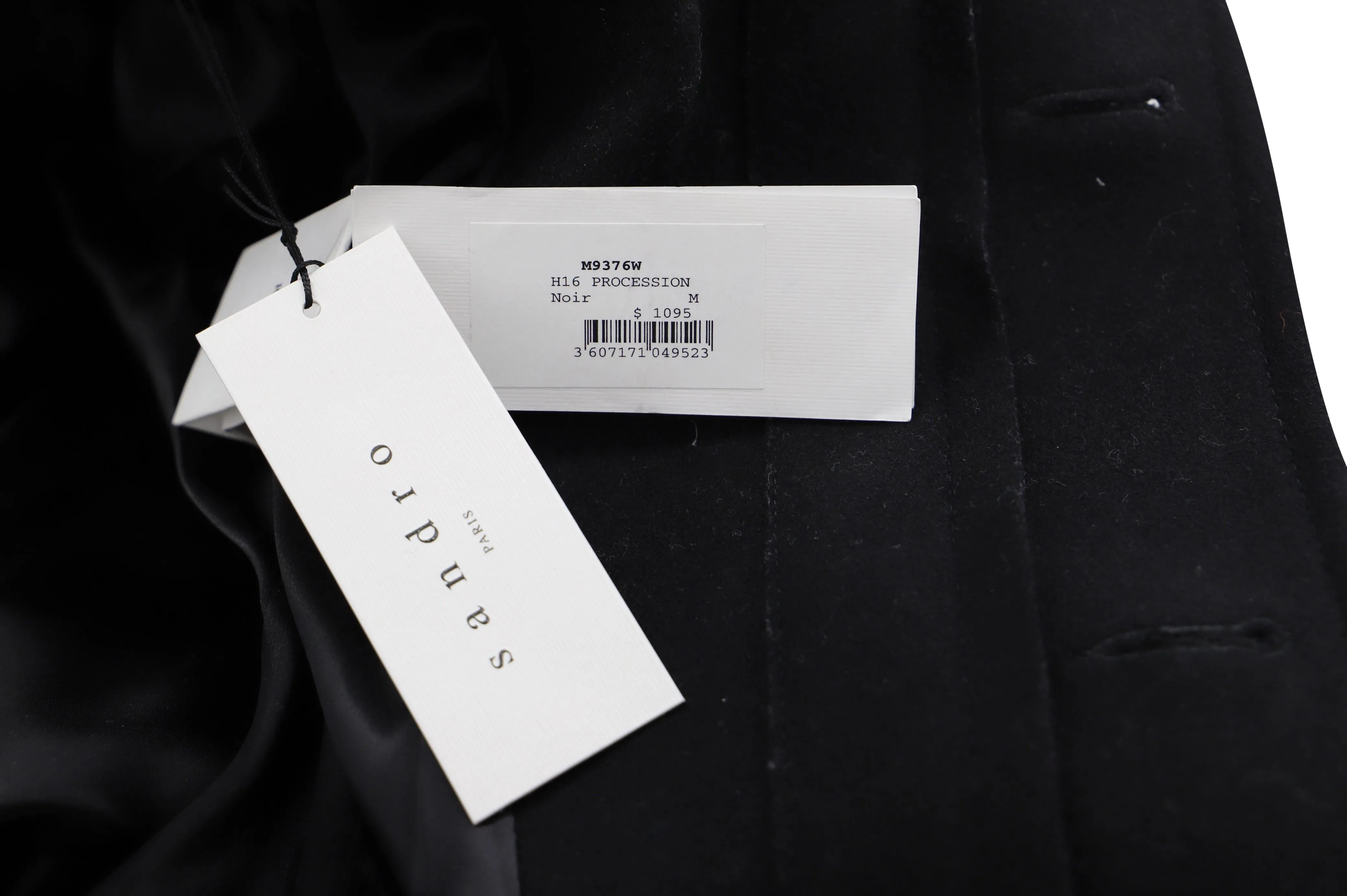 Sandro Procession Parka in Black Wool