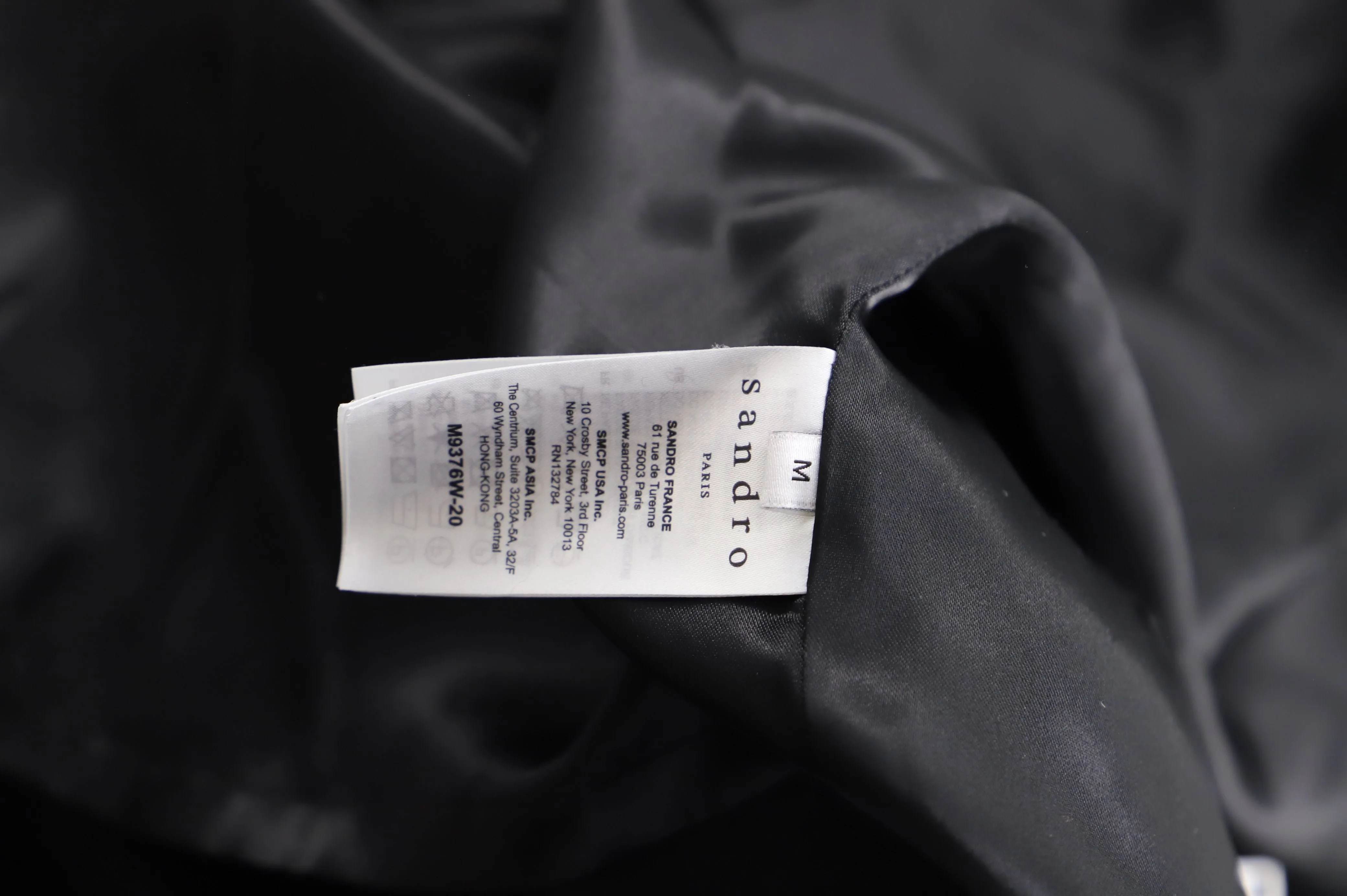 Sandro Procession Parka in Black Wool