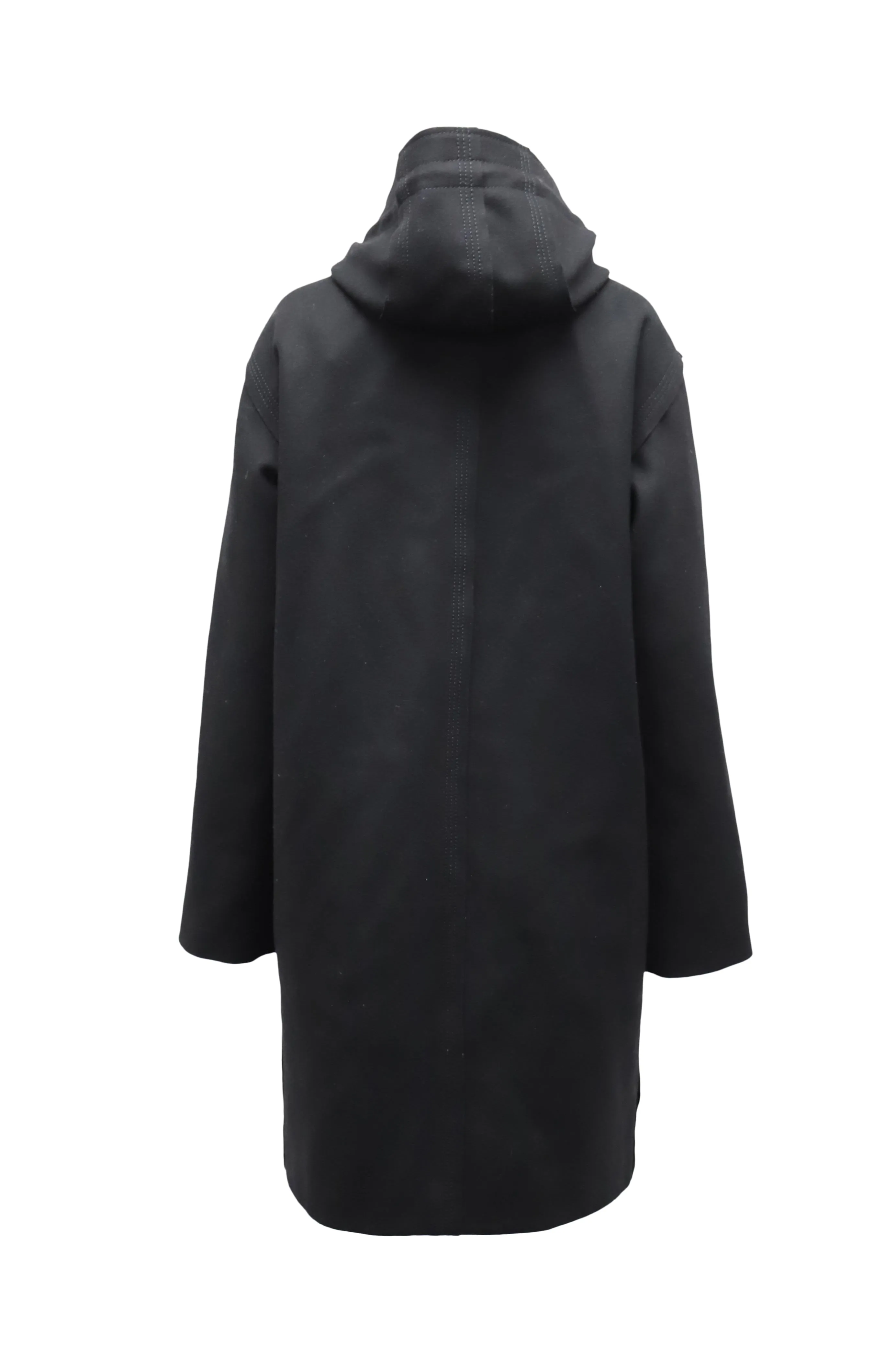 Sandro Procession Parka in Black Wool