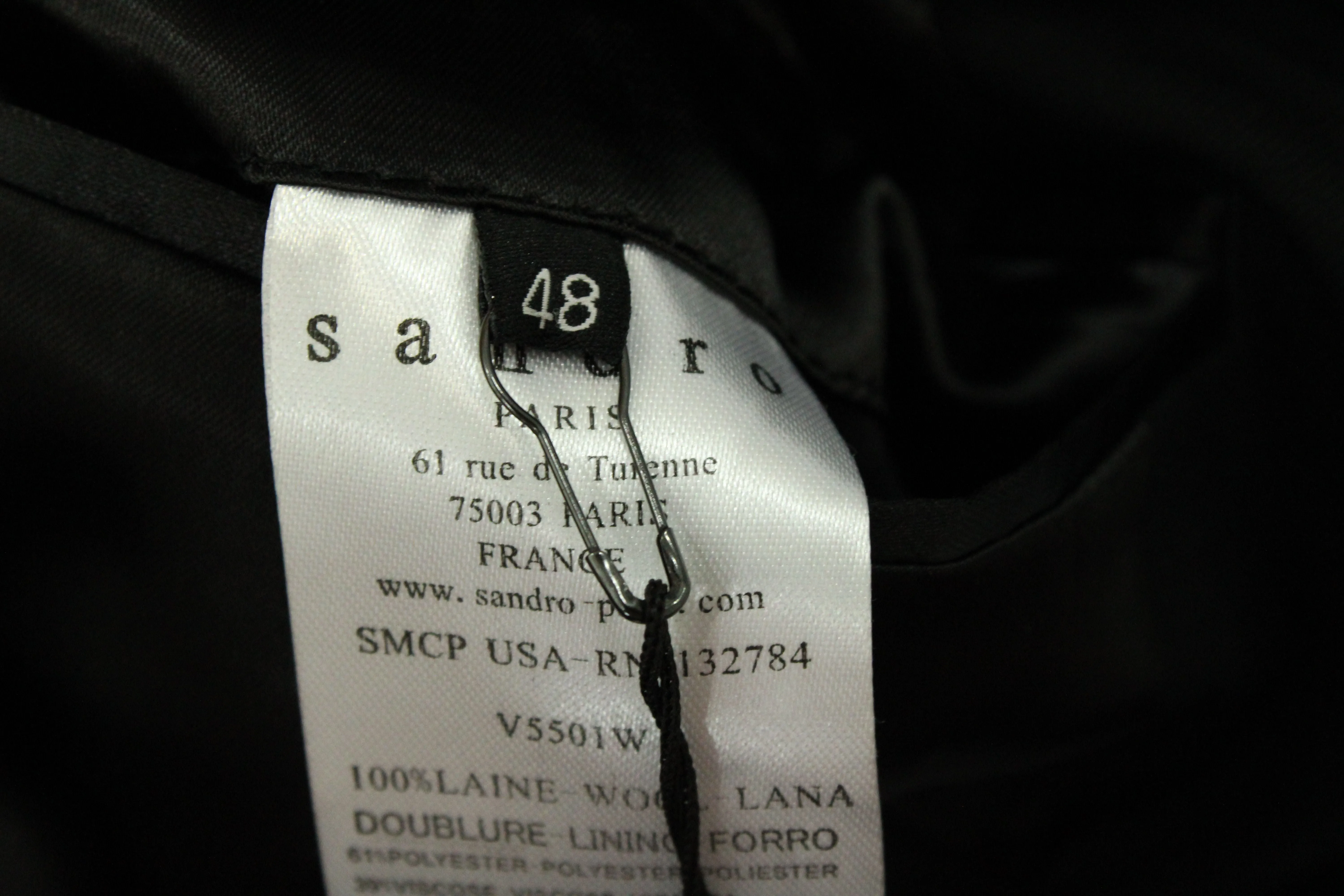 Sandro Suit Jacket in Black Wool