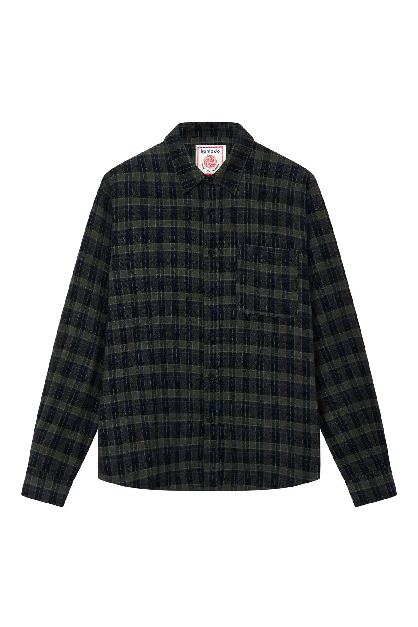 Santi Men's Organic Cotton Flannel Shirt | Navy