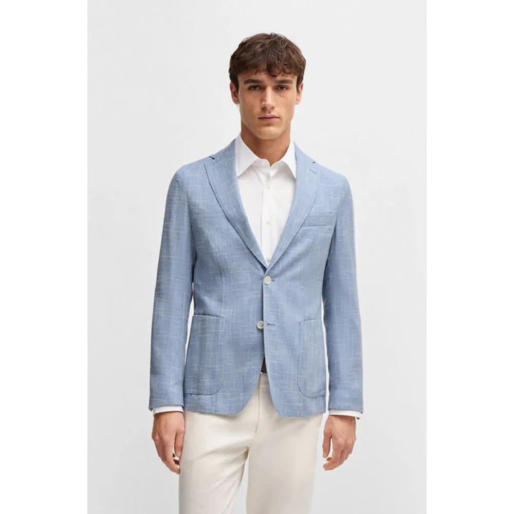 Slim-fit blazer in micro-patterned fabric