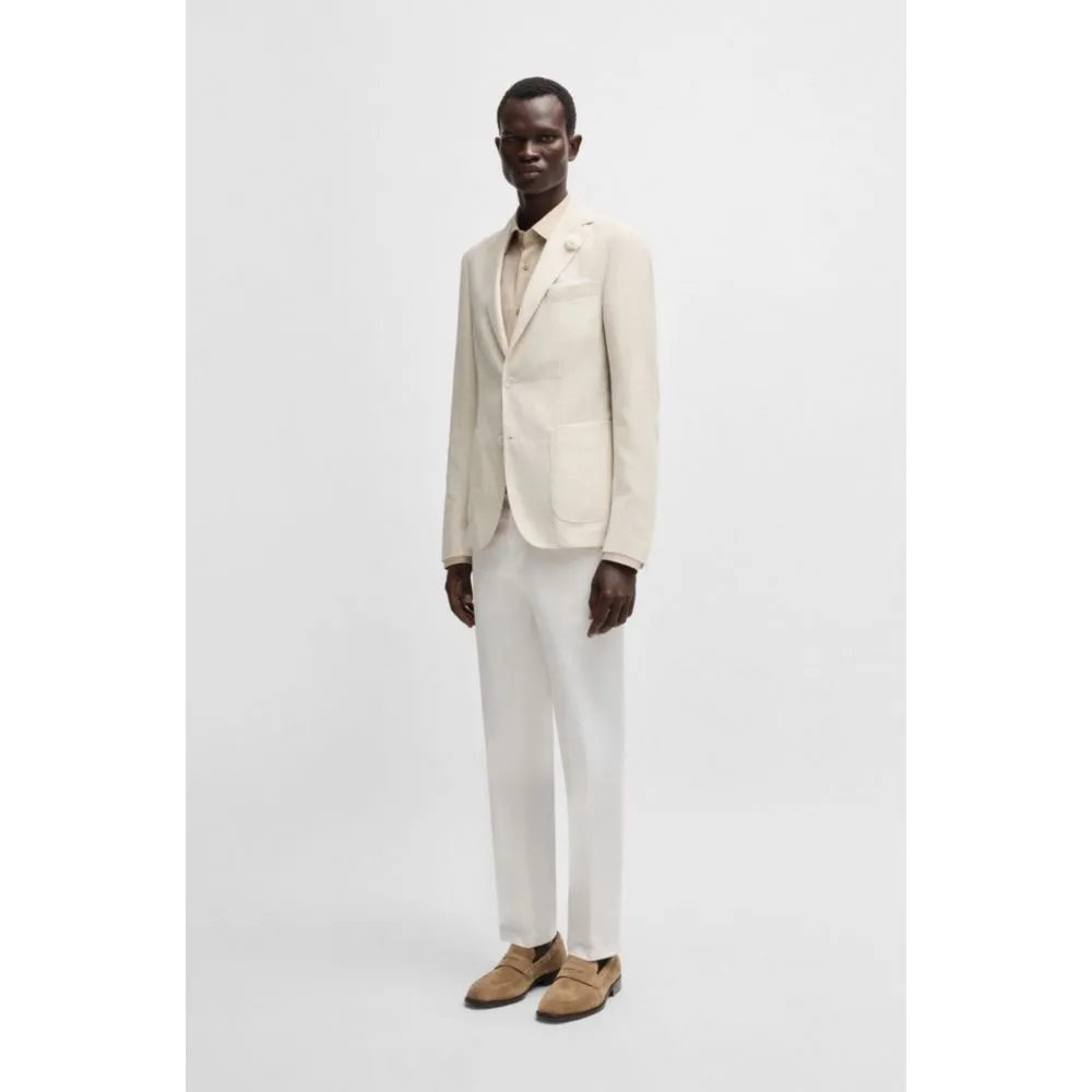 Slim-fit blazer in micro-patterned fabric
