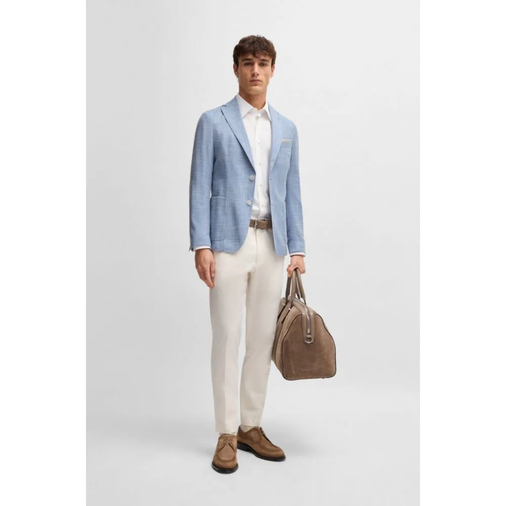 Slim-fit blazer in micro-patterned fabric