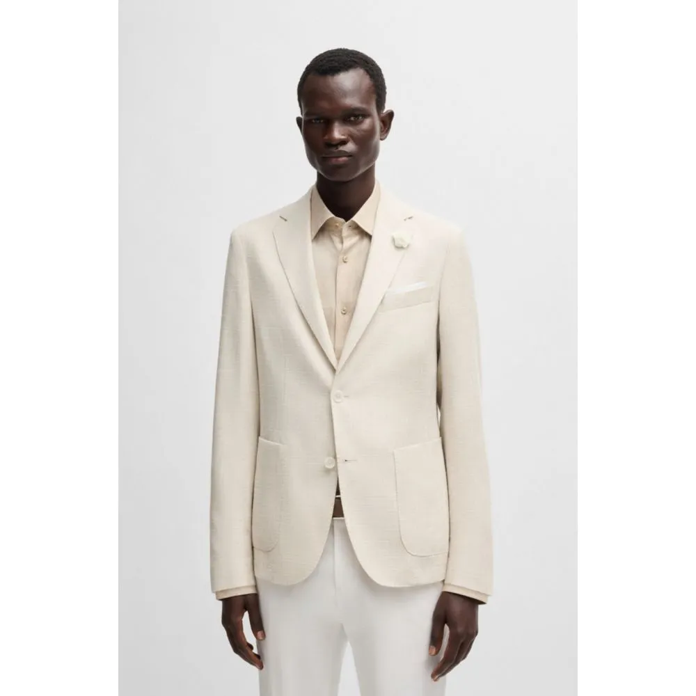 Slim-fit blazer in micro-patterned fabric