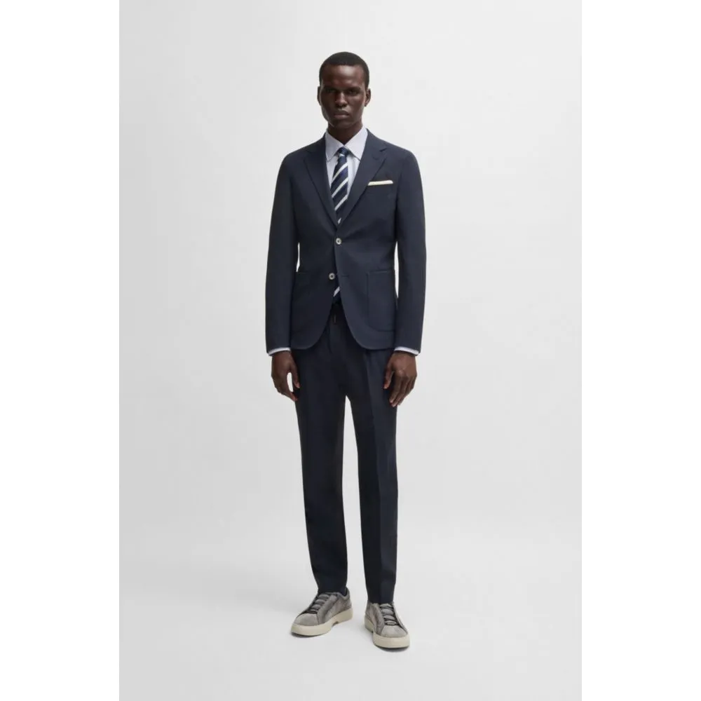 Slim-fit blazer in wool seersucker with silk