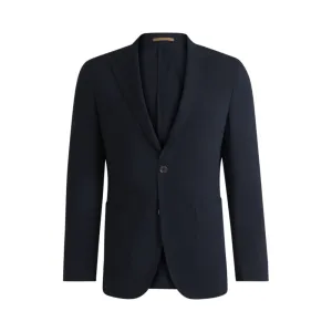 Slim-fit blazer in wool seersucker with silk