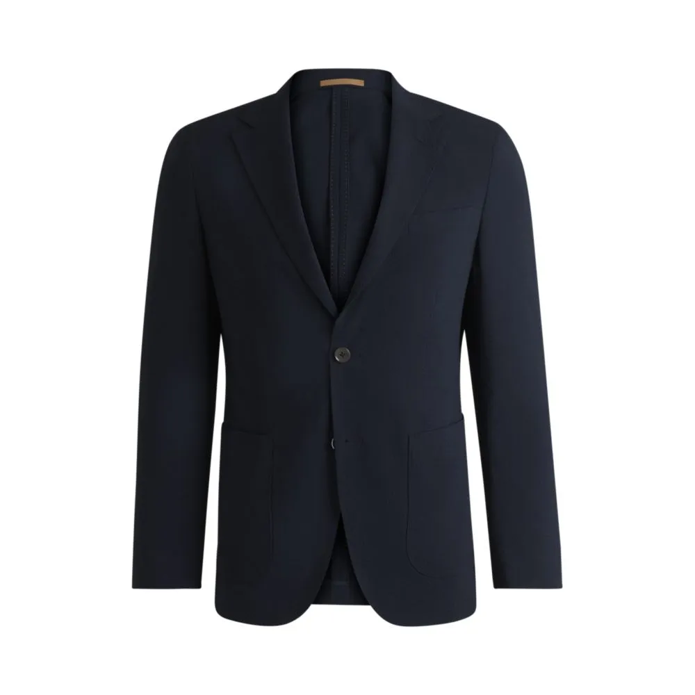 Slim-fit blazer in wool seersucker with silk