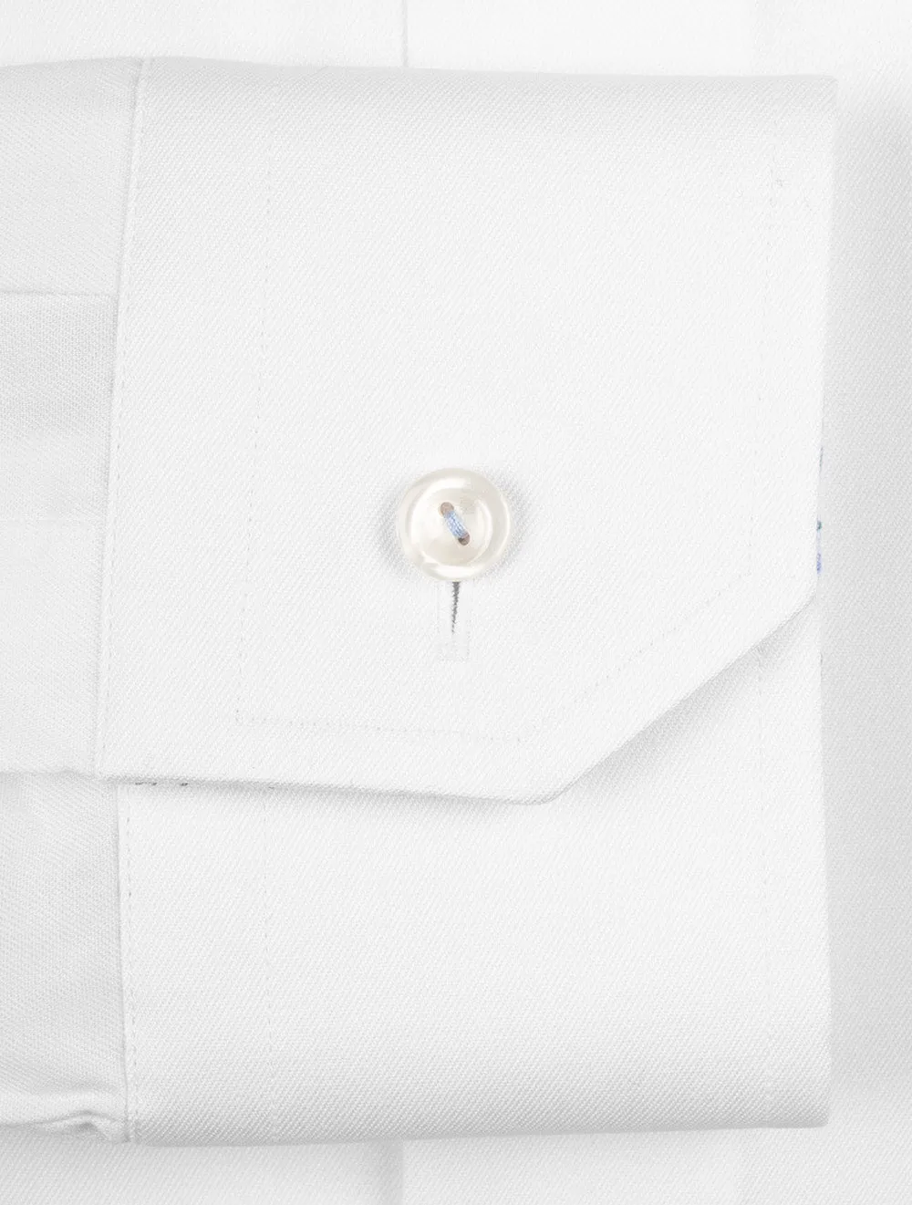 Slim Fit Plain Formal Shirt with Floral Detail White
