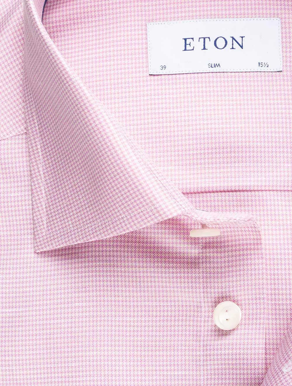 Slim Fit Puppytooth Formal Shirt Pink