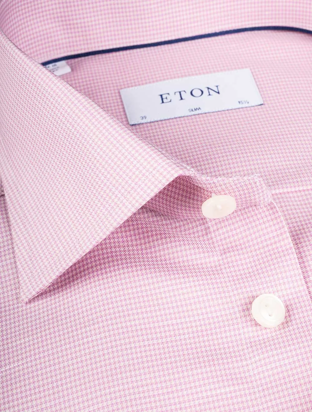 Slim Fit Puppytooth Formal Shirt Pink