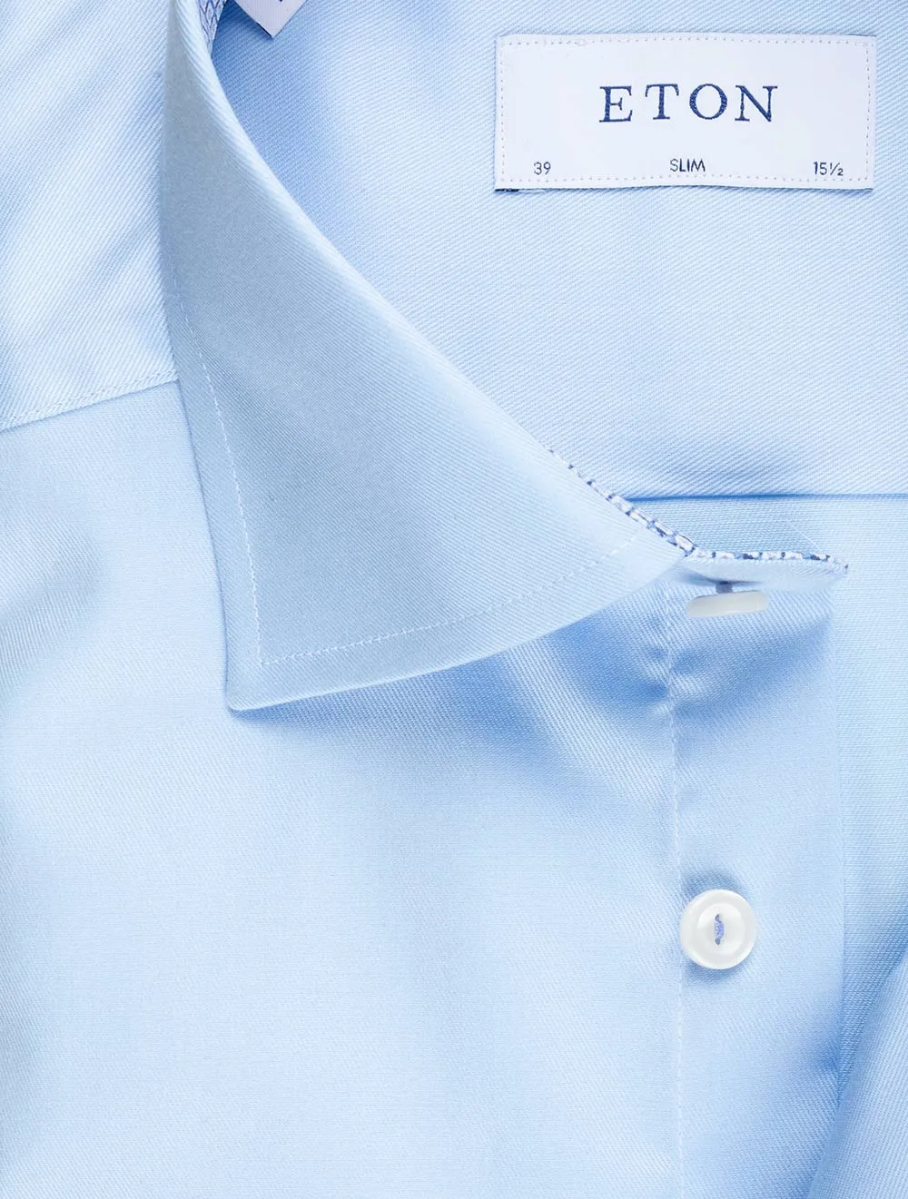 Slim Fit Stretch Plain Inlay Formal Shirt Blue