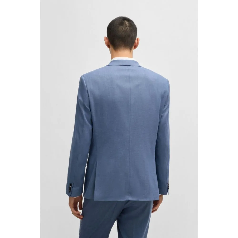 Slim-fit suit jacket in mouliné performance-stretch cloth