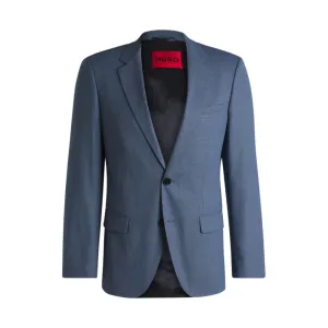 Slim-fit suit jacket in mouliné performance-stretch cloth