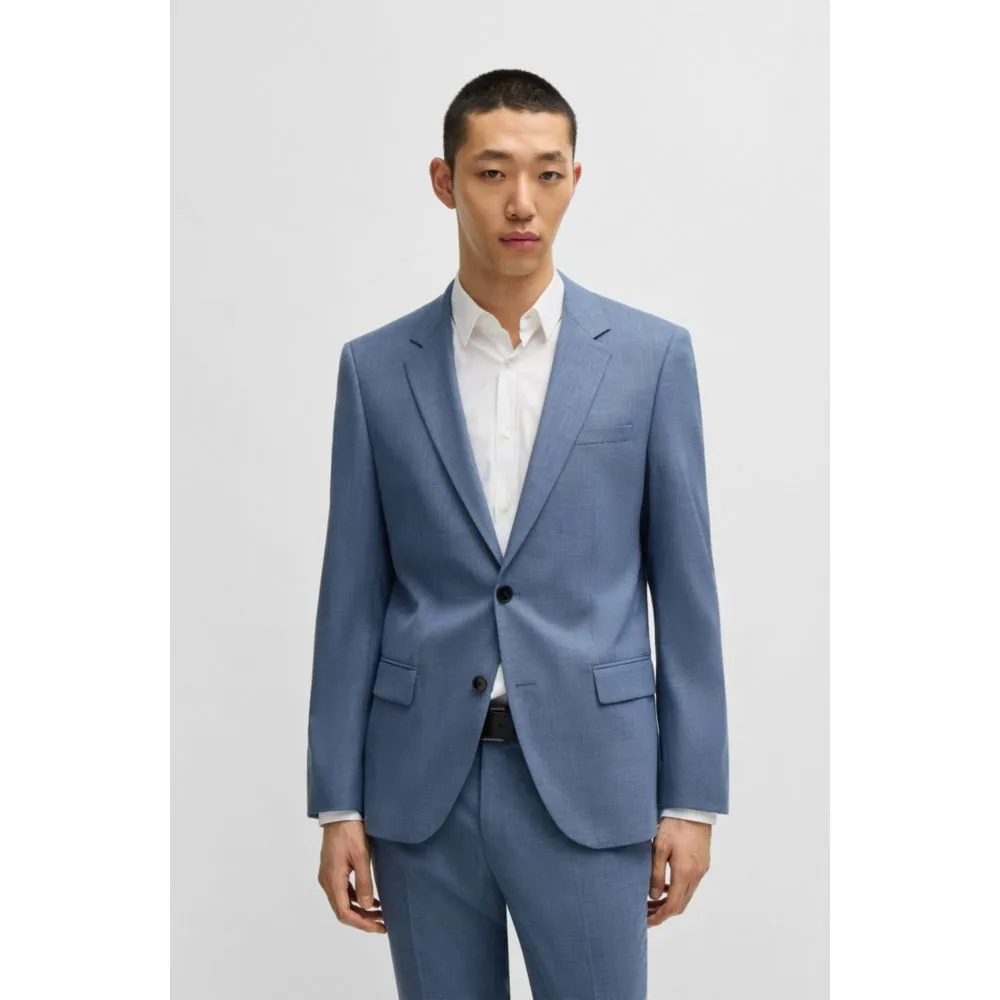 Slim-fit suit jacket in mouliné performance-stretch cloth