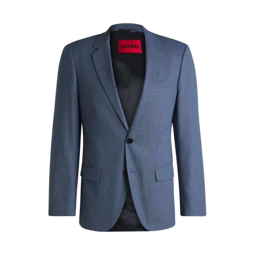 Slim-fit suit jacket in mouliné performance-stretch cloth